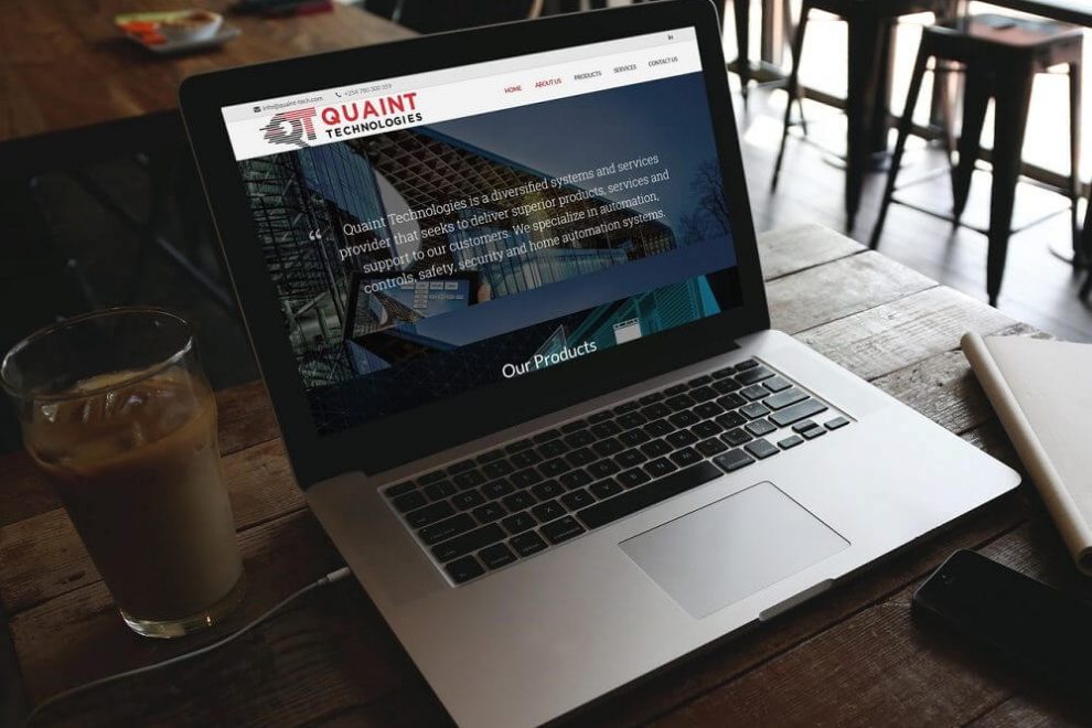 Development of quaint technologies website Web design in kenya
